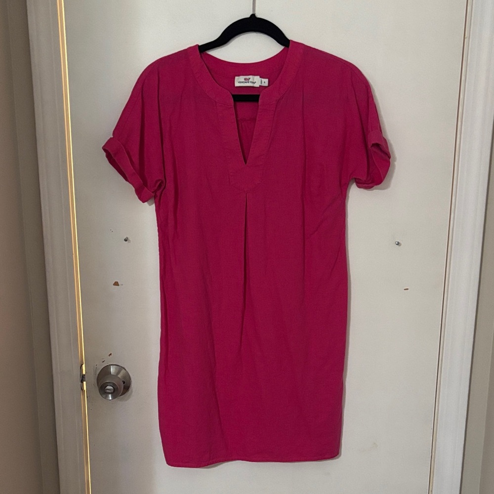 VV Pink Linen Blend Dress